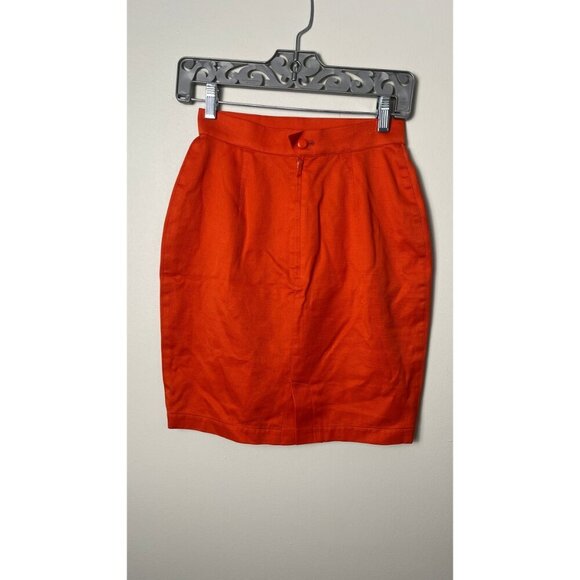 THIERRY MUGLER ORANGE BODYCON MINI SKIRT - Picture 3 of 8